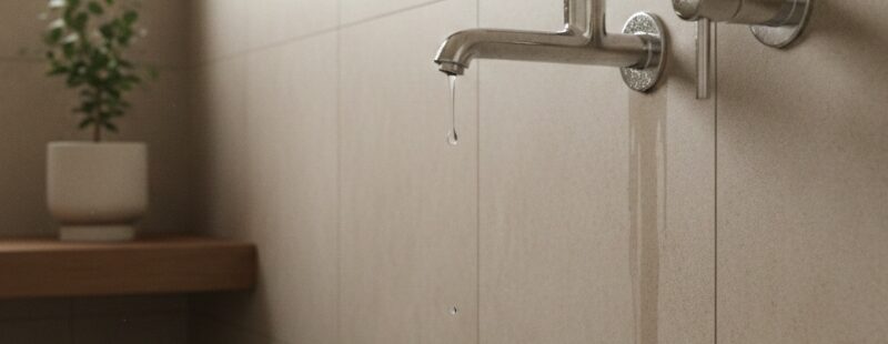 Leaking shower tap dripping water in a Sydney bathroom