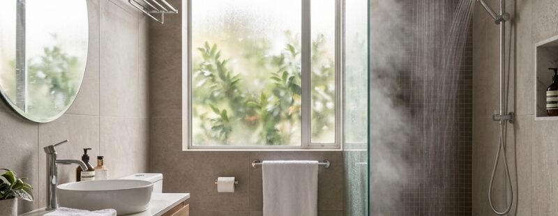 Shower running cold in a Sydney bathroom with modern fixtures