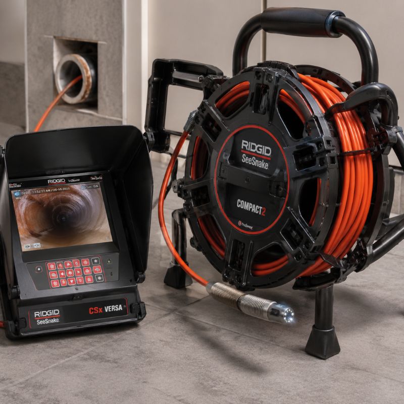 High-definition drain camera reel used for CCTV pipe inspections