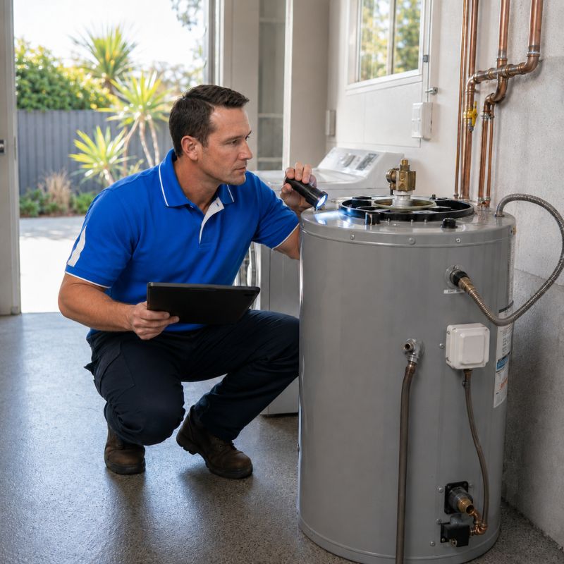 Plumber fitting a new