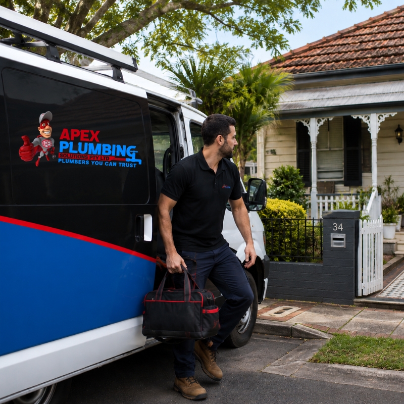 Apex plumber arriving on time at a Bayside address