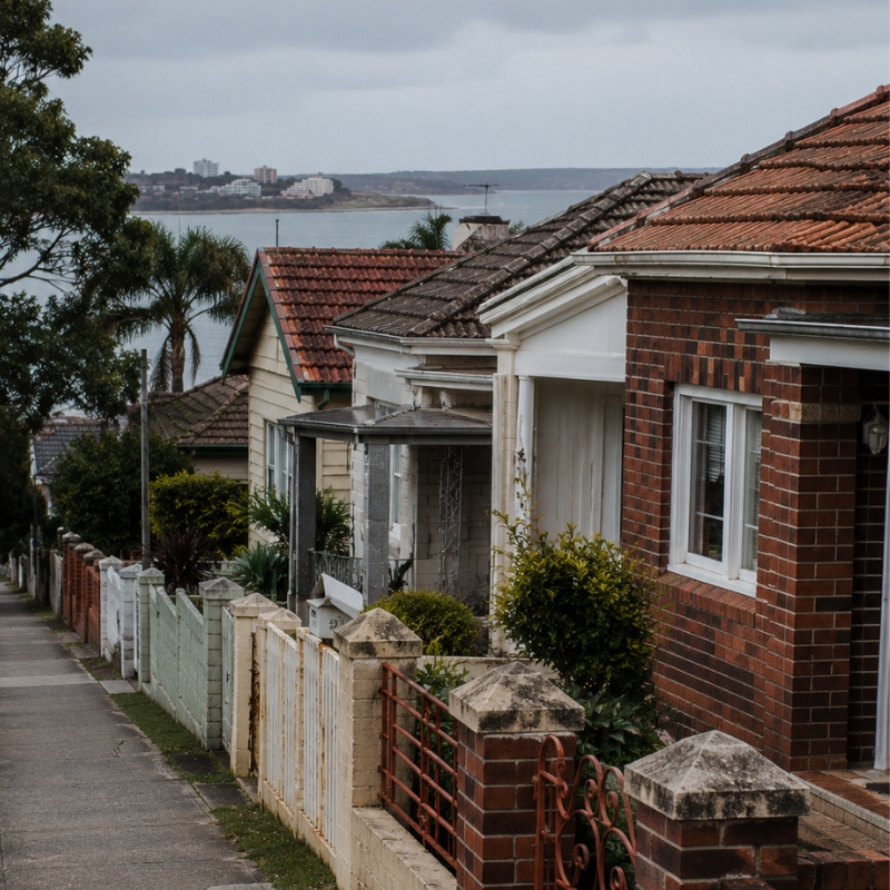 Post-war brick homes on a Bayside street a short walk from Botany Bay