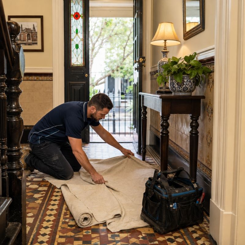 Plumber planning careful access in a heritage Inner West home