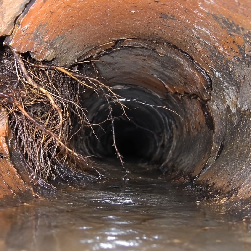 Cracked sewer pipe found on CCTV before a cracked pipe repair in Sydney