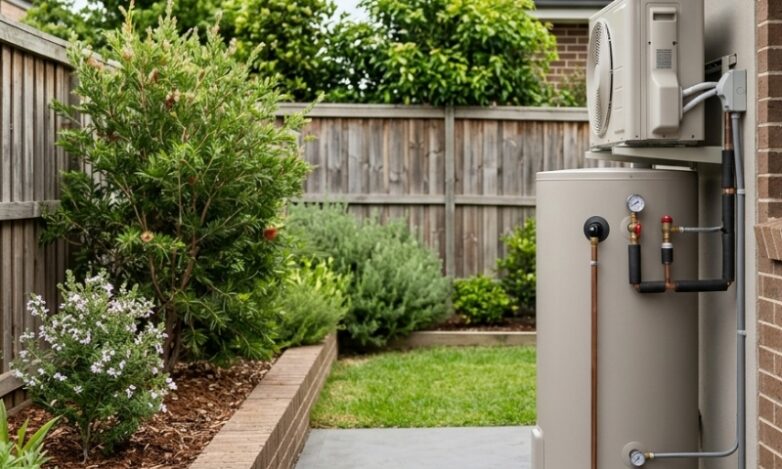 Heat Pump Hot Water in Sydney How the 2026 Rebates Work and What You Can Expect to Pay Heat pump hot water system installed outside a Sydney home