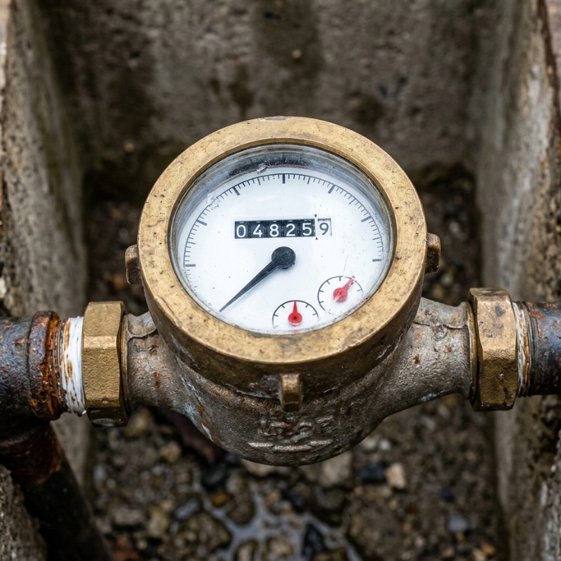 hecking a water meter for a hidden leak