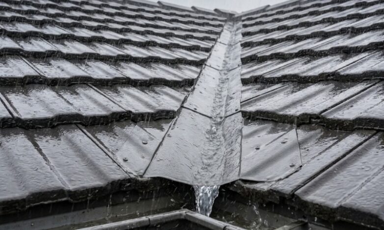 Why Roofs Leak in Heavy Rain Flashings, Valleys and Box Gutters Roof flashing, valley and box gutter during heavy rain